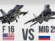 مقاتلة "إف 16" و "ميغ 29"