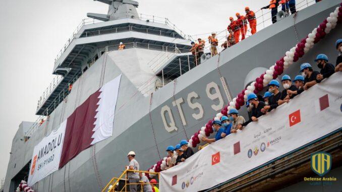 نائب رئيس مجلس الوزراء وزير الدولة لشؤون الدفاع يدشن سفينة QTS91 "الدوحة"