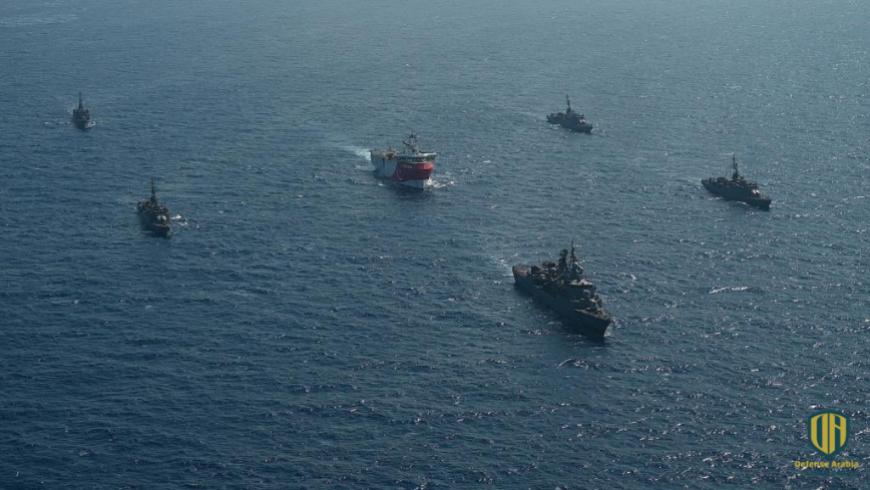القوات البحرية التركية ترافق "أوروتش رئيس" شرقي المتوسط (الأناضول)