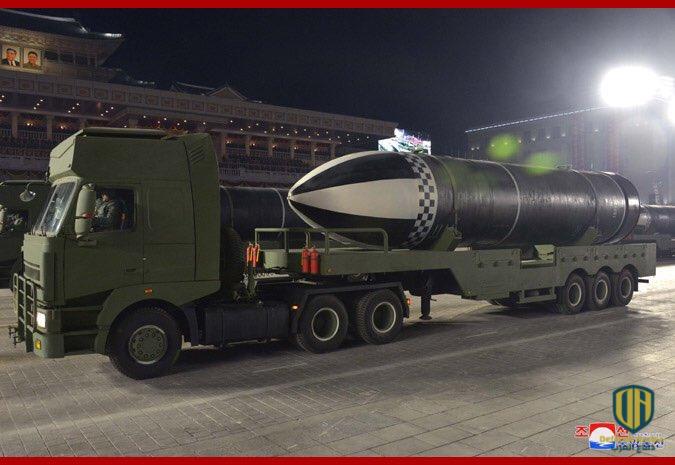 لقطة خلال عرض عسكري لصواريخ باليستية كورية شمالية