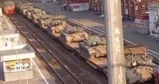 فيديو يرصد دبابات روسية متجهة لحدود أوكرانيا