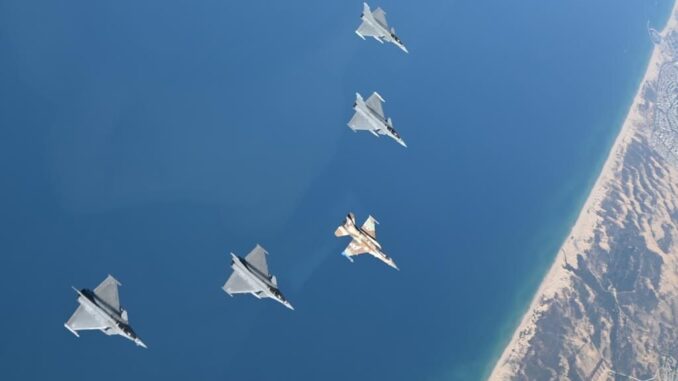 لقطة من التدريبات المشتركة "الريح الشرقية" للقوات الجوية الإسرائيلية والفرنسية