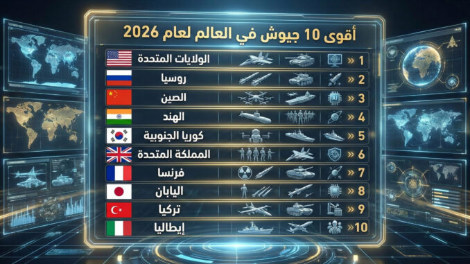 أقوى الجيوش في العالم لعام 2026