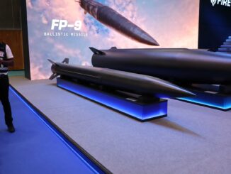 صاروخ Fire Point FP-7 المعروض في معرض يوروساتوري 2026، والذي تُبنى عليه بنية اعتراضية FP-7.x ضمن مشروع FREYJA