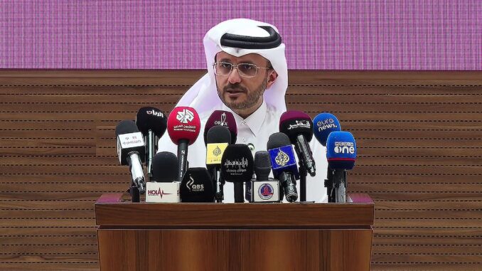 ماجد الأنصاري، المتحدث باسم وزارة الخارجية القطرية، خلال تصريح سابق